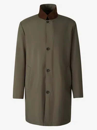 Loro Piana Contrasting Buttoned Coat In Green