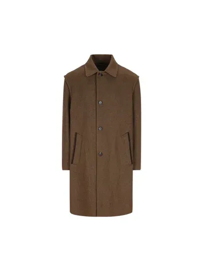 Loro Piana Single Breasted Coat In Brown