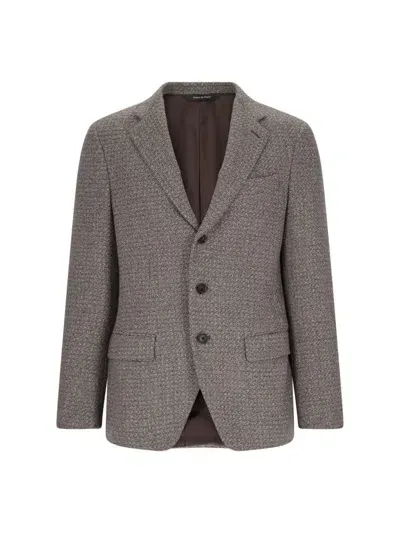 Loro Piana Single-breasted Virgin Wool Blazer In Brown