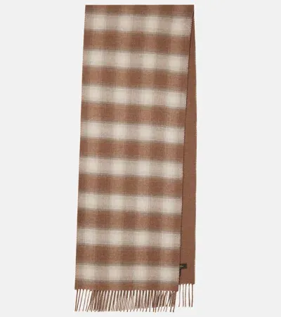 Loro Piana Tartan Wool And Cashmere Scarf In Brown