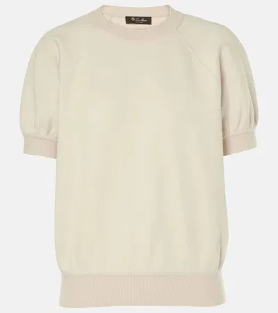 Loro Piana Viera Cotton, Silk, And Cashmere Top In White