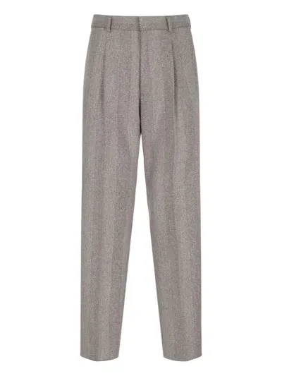 Loro Piana Virgin Wool Straight Pants In Gray