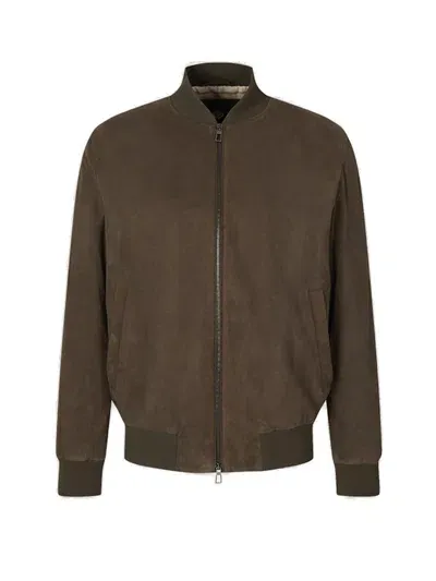 Loro Piana Zipped Bomber Jacket In Military Green