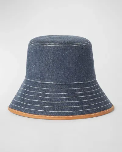 Loro Piana Zita Denim Cotton Bucket Hat In W13k Surge Blue