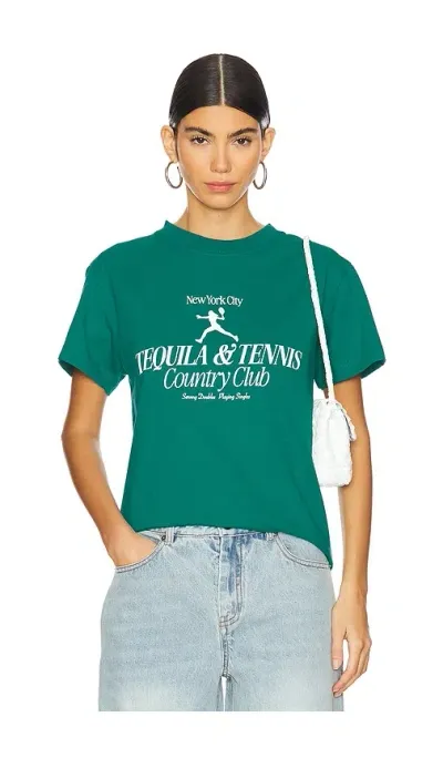 Los Sundays The Nyc Tequila & Tennis Tee In Green & White