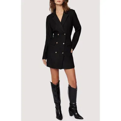 Lost + Wander Alessia Double Breasted Long Sleeve Blazer Minidress In Black