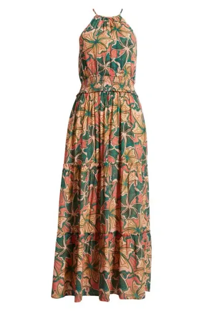 Lost + Wander Hydra Springs Maxi Dress In Pink Green Multi