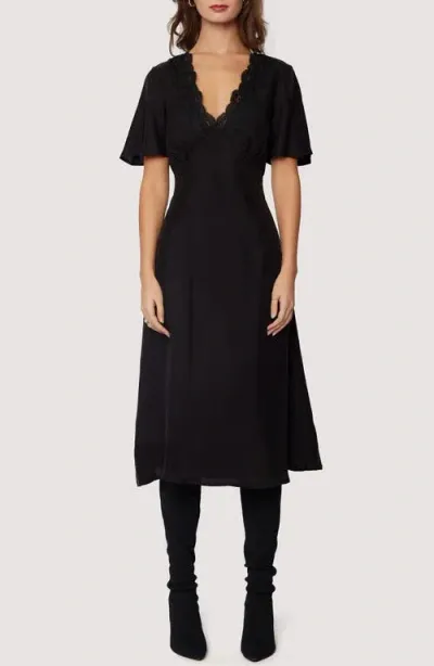 Lost + Wander Lauretta Midi A-line Dress In Black