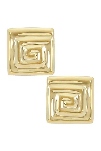 Louis Abel Uzu Mid Square Earring In 18k Yellow Gold Vermeil