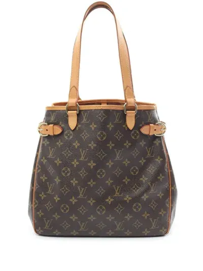 Pre-owned Louis Vuitton 2005 Batignolles Vertical Monogram Shoulder Bag In Brown