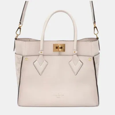 Pre-owned Louis Vuitton Beige Mahina On My Side Satchel Bag