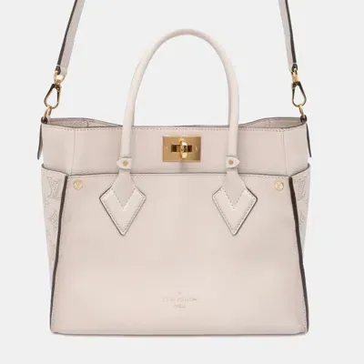 Pre-owned Louis Vuitton Beige Mahina On My Side Satchel Bag