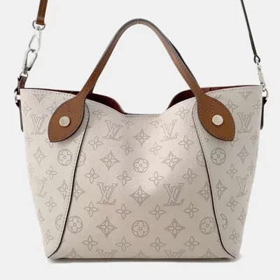 Pre-owned Louis Vuitton Beige/brown Monogram Mahina Hina Pm Tote Bag