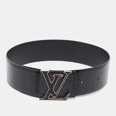 Pre-owned Louis Vuitton Black Electric Epi Leather Lv Initiales Waist Belt 75cm