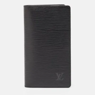 Pre-owned Louis Vuitton Black Epi Leather Bifold Long Wallet