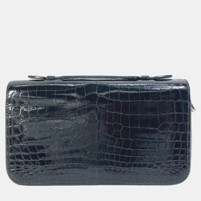 Pre-owned Louis Vuitton Black Exotic Leather Zippy Wallet