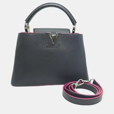 Pre-owned Louis Vuitton Black Leather Bb Capucines Top Handle Bags