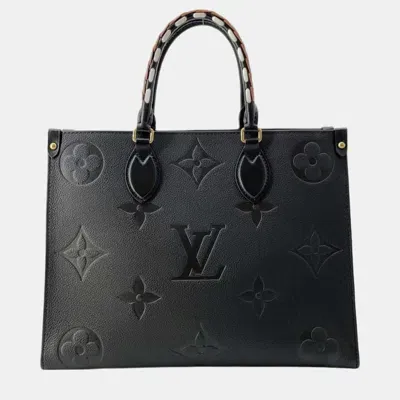 Pre-owned Louis Vuitton Black Monogram Empreinte On The Go Mm Tote Bag