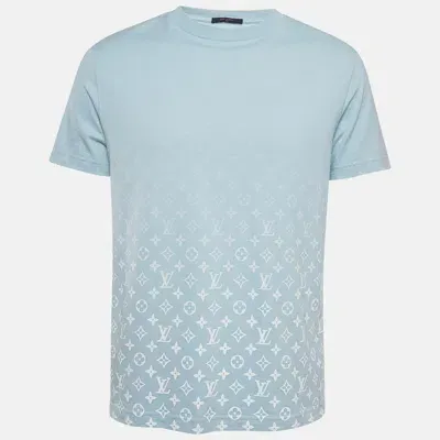 Pre-owned Louis Vuitton Blue Gradient Monogram Print Cotton T-shirt M