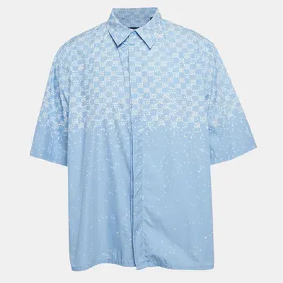 Pre-owned Louis Vuitton Blue Lv Damier Spread Print Cotton Shirt Xxl