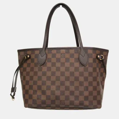 Pre-owned Louis Vuitton Brown Canvas Pm Neverfull Tote Bag