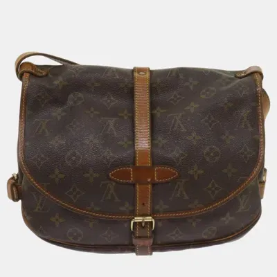 Pre-owned Louis Vuitton Brown Canvas Saumur Shoulder Bags