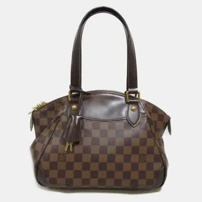 Pre-owned Louis Vuitton Brown Damier Ebene Canvas Pm Satchel