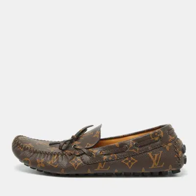 Pre-owned Louis Vuitton Brown Monogram Canvas Arizona Slip On Loafers Size 42