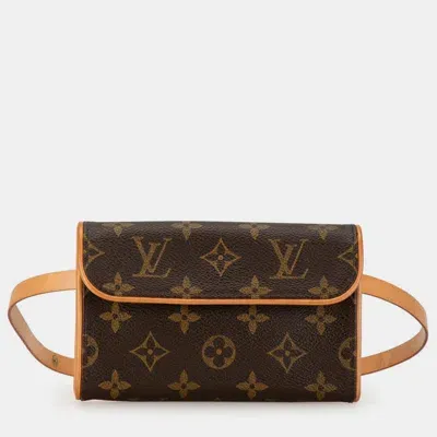 Pre-owned Louis Vuitton Brown Monogram Canvas Pochette Florentine Belt Bag