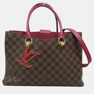 Pre-owned Louis Vuitton Coated Canvas Damier Brown Riduvan Riverside Shoulder Bag