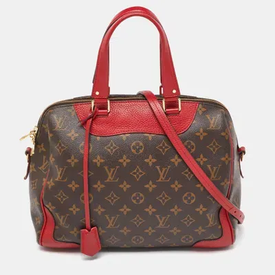 Pre-owned Louis Vuitton Coquelicot Monogram Canvas Retiro Nm Bag In Brown