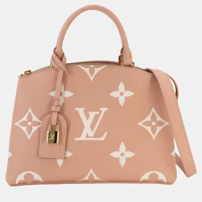 Pre-owned Louis Vuitton Cream Bicolor Monogram Empreinte Leather Grand Palais Tote Bag In Beige