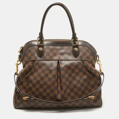 Pre-owned Louis Vuitton Damier Ebene Canvas Trevi Gm Bag In Brown