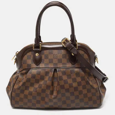 Pre-owned Louis Vuitton Damier Ebene Canvas Trevi Pm Bag In Brown