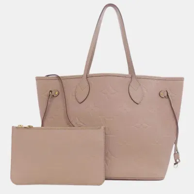 Pre-owned Louis Vuitton Empreinte Neverfull Mm Tote Bag In Beige