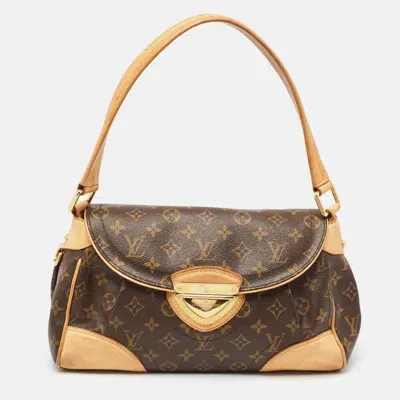 Pre-owned Louis Vuitton Monogram Canvas Beverly Mm Bag In Brown