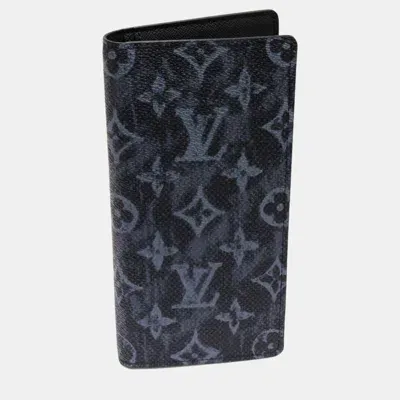 Pre-owned Louis Vuitton Monogram Canvas Long Wallet M80019 Black Canvas