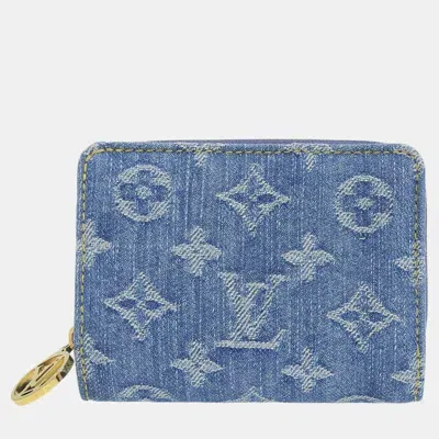 Pre-owned Louis Vuitton Monogram Denim Wallet M83160 Blue Denim