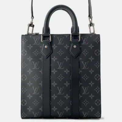 Pre-owned Louis Vuitton Monogram Eclipse Sac Plat Black Tote Bag