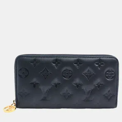 Pre-owned Louis Vuitton Monogram Lamb Leather Zippy Wallet Lv Circle Noir M81510 Black Leather