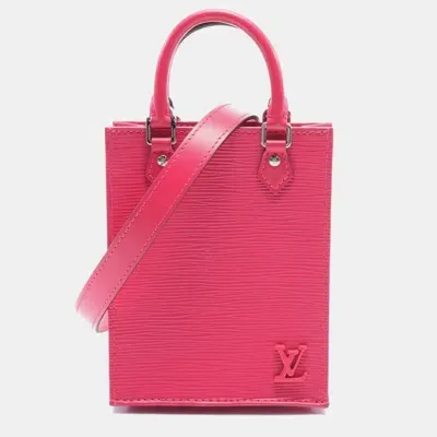 Pre-owned Louis Vuitton Pink Epi Petit Sac Plat Tote Bag