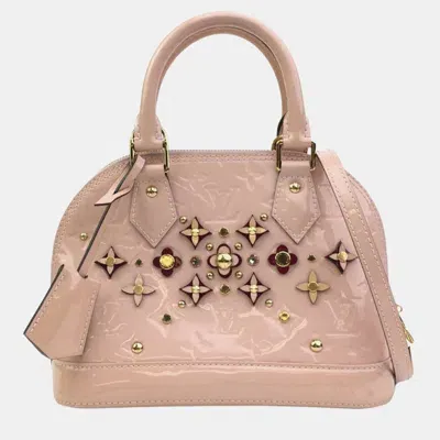 Pre-owned Louis Vuitton Pink Monogram Vernis Flower Alma Bb