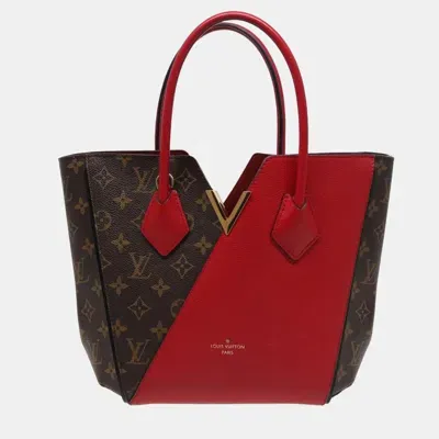 Pre-owned Louis Vuitton Red Monogram Canvas Kimono Tote Bag In Brown