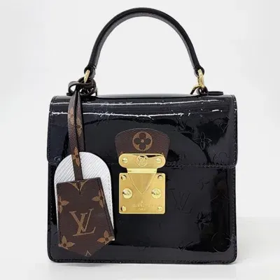 Pre-owned Louis Vuitton Vernis Spring Street Bag In Black