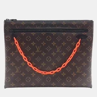 Pre-owned Louis Vuitton Virgil Abloh Chain Clutch In Brown