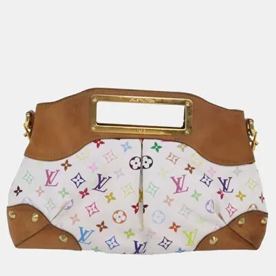 Pre-owned Louis Vuitton White Monogram Multicolor Canvas Judy Shoulder Bag