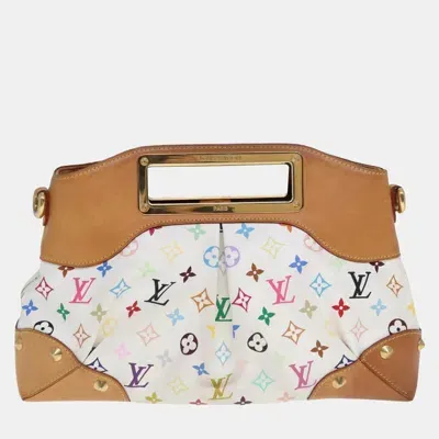 Pre-owned Louis Vuitton White Monogram Multicolor Canvas Judy Shoulder Bag