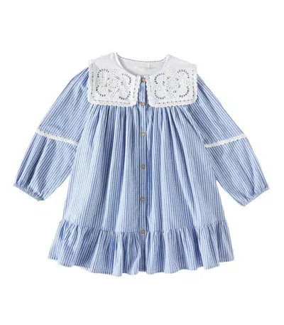 Louise Misha Kids' Arinola Cotton Dress In Blue