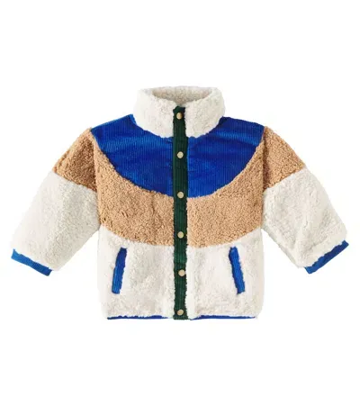 Louise Misha Kids' Ayser Fleece And Velvet Jacket In Multicoloured