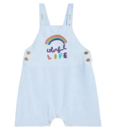 Louise Misha Baby Atilo Embroidered Cotton Overalls In Blue